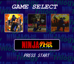 Ninja Gaiden Trilogy (SNES) screenshot: Select one of the 3 classic games released for the NES!