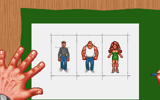 Nippon Safes, Inc. (DOS) screenshot: The three characters come to life
