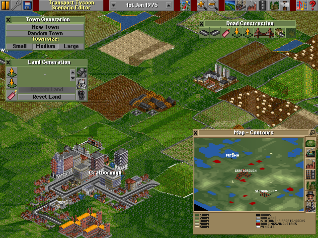 Transport Tycoon Deluxe (DOS) screenshot: The map editor