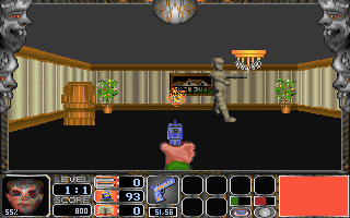 Nitemare-3D (DOS) screenshot: Encounter with a mummy in the first level