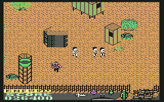 Rambo: First Blood Part II (Commodore 64) screenshot: Liberation prisoners of war.
