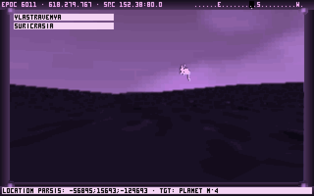 Noctis (DOS) screenshot: A jumping dingo-like creature
