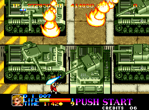 Ninja Commando (Neo Geo) screenshot: Tanks Galore