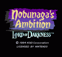 Nobunaga's Ambition: Lord of Darkness (SNES) screenshot: Right after the Koei / Kou Shibusawa credits