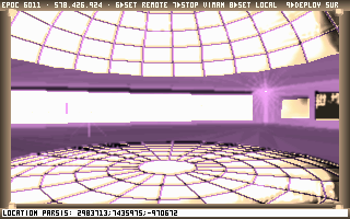 Noctis (DOS) screenshot: Engaging the Vimana-drive; using a maximass singularity to push the ship towards the stars!