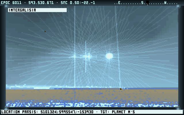 Noctis (DOS) screenshot: A good view of the ocean.