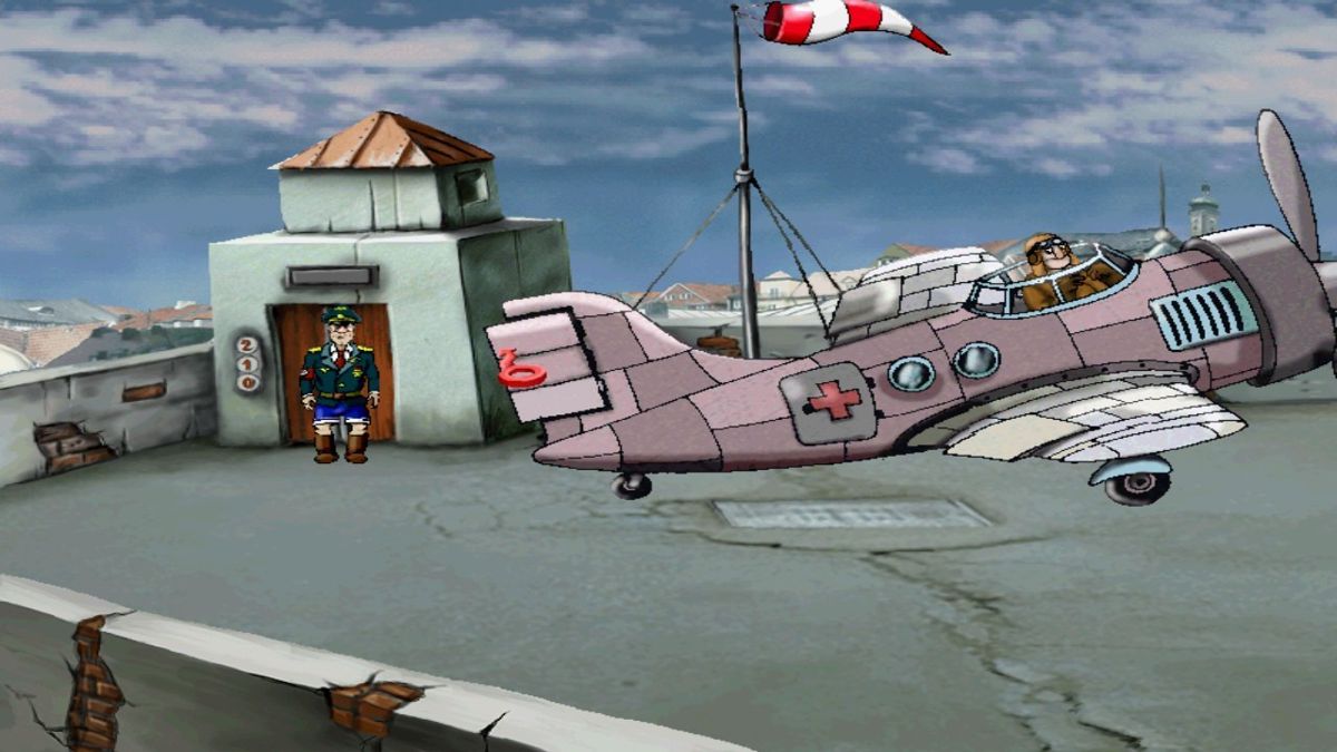 Shtyrlitz (Android) screenshot: A medical plane on the roof
