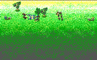 North & South (DOS) screenshot: A small battle (EGA)