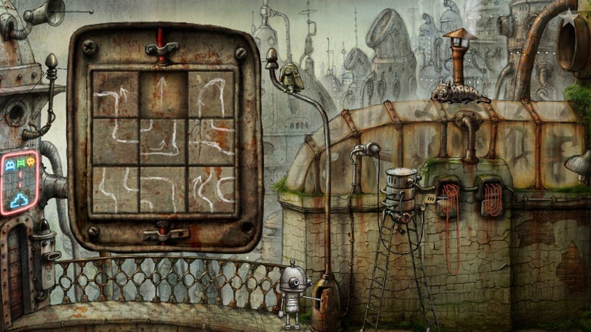 Machinarium (Android) screenshot: The electrical cord needs to be connected