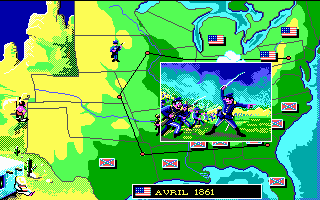 North & South (DOS) screenshot: A battle is about to begin... (EGA)