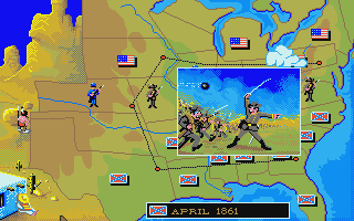 North & South (Atari ST) screenshot: The Confederacy is attacking the Union