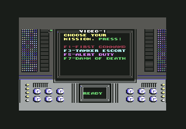 Navcom 6: The Persian Gulf Defense (Commodore 64) screenshot: Main menu