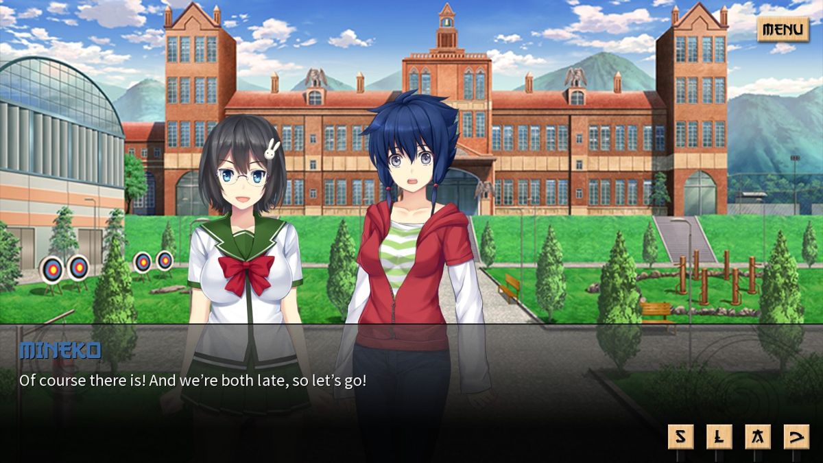 Sword of Asumi (Windows) screenshot: Starting in school
