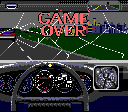 The Duel: Test Drive II (SNES) screenshot: Game Over...