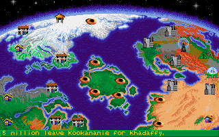 Nuclear War (DOS) screenshot: ingame main screen