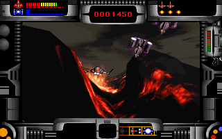 Novastorm (DOS) screenshot: Don't hit that hill!