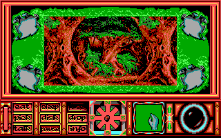 Obitus (DOS) screenshot: Lost in the woods (EGA)