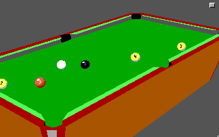 Sharkey's 3D Pool (DOS) screenshot: 3D View - Another Angle