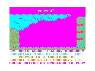 Pooyan (TRS-80 CoCo) screenshot: Credits screen