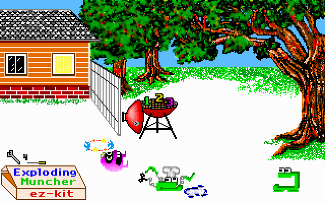 Number Munchers (DOS) screenshot: One of the little cut-scenes you get to see after complete every 4 levels
