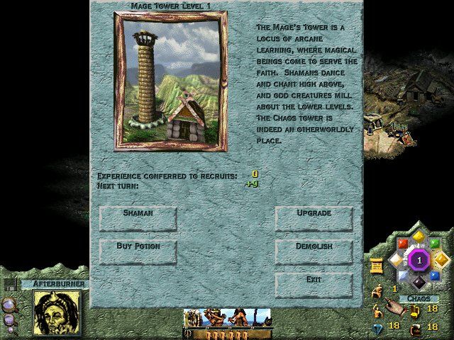 Lords of Magic (Windows) screenshot: A Chaos sorceror's tower.