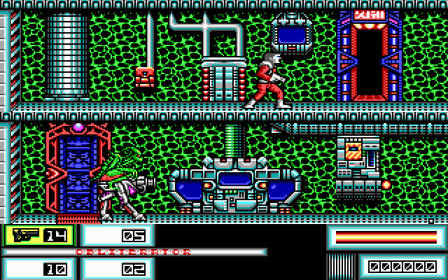Obliterator (DOS) screenshot: The first level (EGA/Tandy)