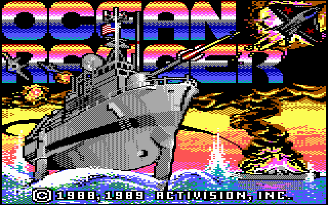 Ocean Ranger (DOS) screenshot: title screen (EGA)