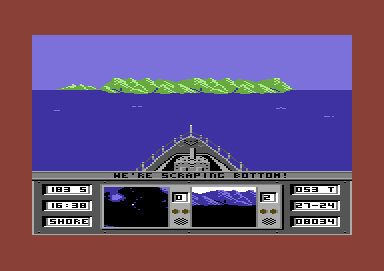 Ocean Ranger (Commodore 64) screenshot: Heading for dry land