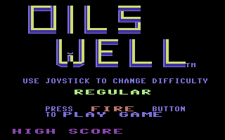 Oil's Well (Commodore 64) screenshot: Title screen