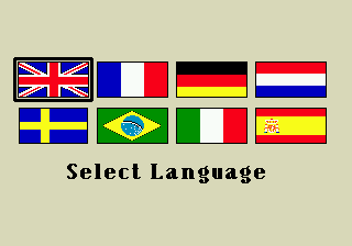 Olympic Gold: Barcelona '92 (Genesis) screenshot: Selecting language