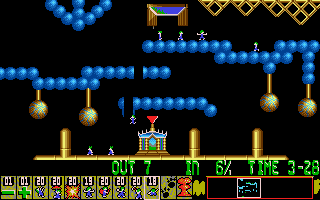 Oh No! More Lemmings (DOS) screenshot: In-game
