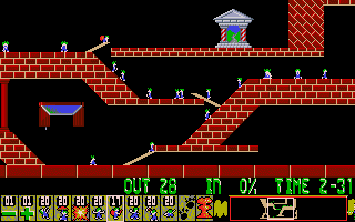 Oh No! More Lemmings (DOS) screenshot: In-game