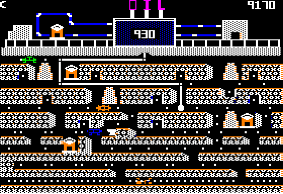 Oil's Well (Apple II) screenshot: The third level