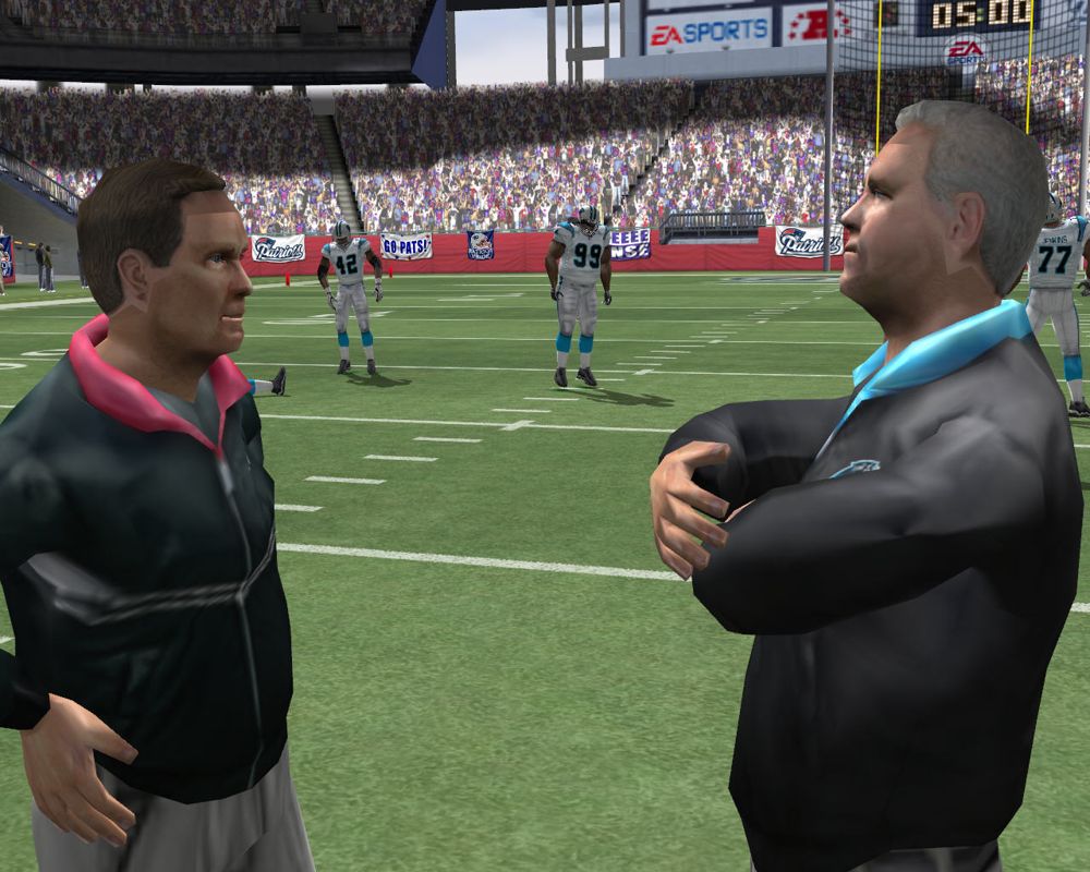 Madden NFL 2005 (Windows) screenshot: Coaches talking.