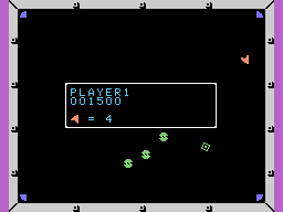Omega Race (ColecoVision) screenshot: A game in progress