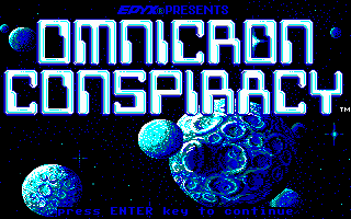 Omnicron Conspiracy (DOS) screenshot: Title Screen
