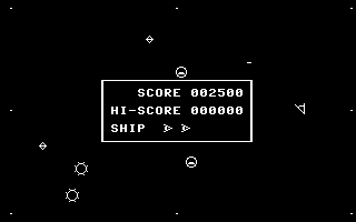 Omega Race (Commodore 64) screenshot: A game in progress