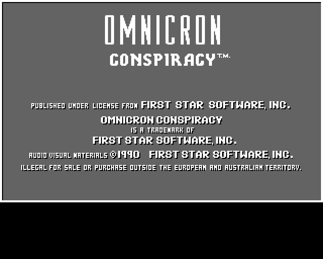 Omnicron Conspiracy (Amiga) screenshot: Title screen #2