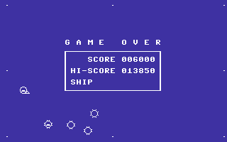 Omega Race (Commodore 64) screenshot: Game over