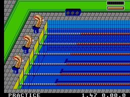 Olympic Gold: Barcelona '92 (SEGA Master System) screenshot: Swimming