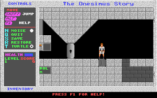 Onesimus: A Quest for Freedom (DOS) screenshot: Beginning of level 1.