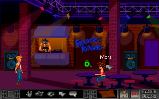 Berlin Connection (DOS) screenshot: you meet Mora at Discoteque...