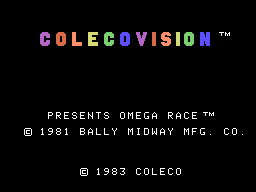 Omega Race (ColecoVision) screenshot: Title screen