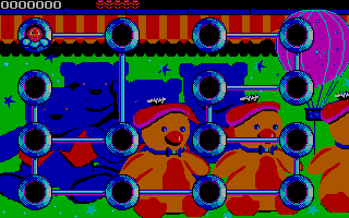 Bumpy's Arcade Fantasy (DOS) screenshot: Zone selection (EGA)