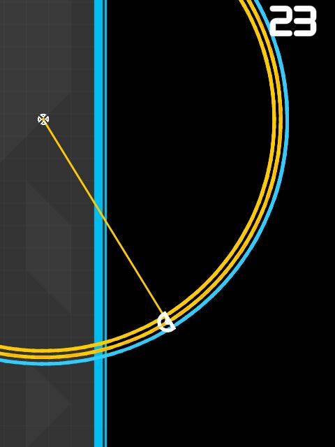 One More Line (Browser) screenshot: A huge rotation, going past the walls.