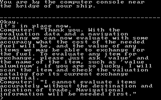 Oo-Topos (DOS) screenshot: Playing in text only