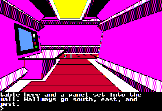 Oo-Topos (Apple II) screenshot: Exploring... (Double Hi-Res mode)