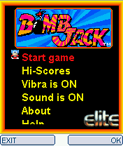 Bomb Jack (J2ME) screenshot: Title screen