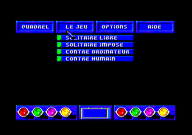 Quadrel (Amstrad CPC) screenshot: Options