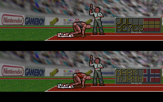 Olimpiadas 92: Atletismo (DOS) screenshot: 100 Meters.
